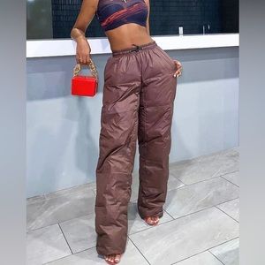 🐻🤎❄️NEW Brown Ski Pants Puffer (Winter Quilted Snow Pants)